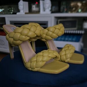Steve Madden Yellow Braided Heels